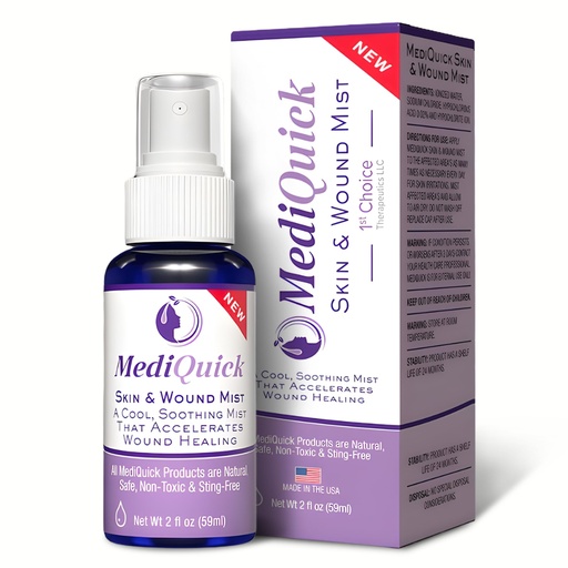 [BRSRGAT2PMJRAFLZ] MediQuick Hypochlorous Acid Spray Mist – Travel Size Antiseptic Spray & Wound Care for Cuts, Burns & Rashes, No-Sting (2 Fl Oz)