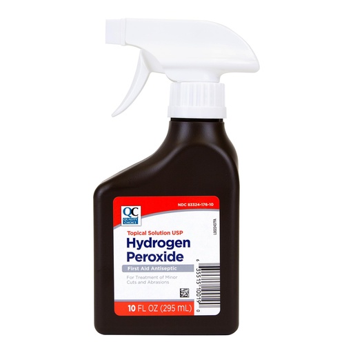 [BRSRGCYTBAOQ2EL4] Quality Choice Hydrogen Peroxide Topical Solution, First Aid Antiseptic for Minor Cuts and Abrasions, Spray, 10 FL OZ (295 ML)