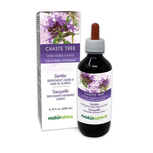 [BRSROBIZBAAQI23D] Naturalma Chaste Tree (Vitex Agnus-castus) Fruit Alcohol-Free Tincture - 6.76 fl oz Liquid Extract in Drops - Herbal Supplement - Vegan