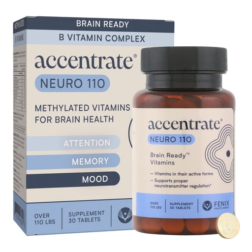 [BRSRAAIKBUIBO3TU] Accentrate Neuro - Brain Health, Methylated Vitamin B Complex, MTHFR | Every B vitamin already in its active form, so your body does not have to convert it first. Supports focus and mood.