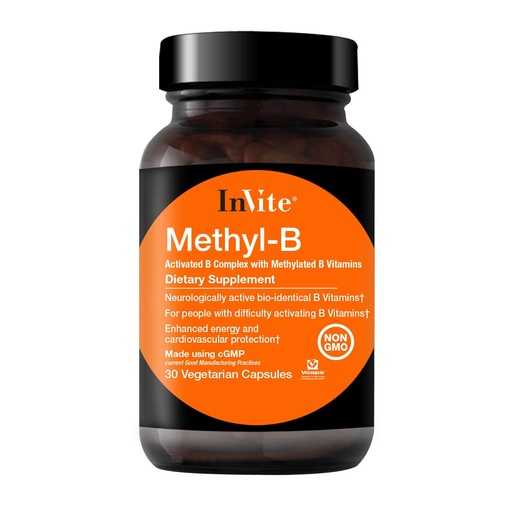 [BRSWYZD4AEIQKDTX] Invite Health Methyl-B - Activated B Complex with Methylated B Vitamins - for People with Difficulty Activating B Vitamins - 30 Vegetarian Capsules