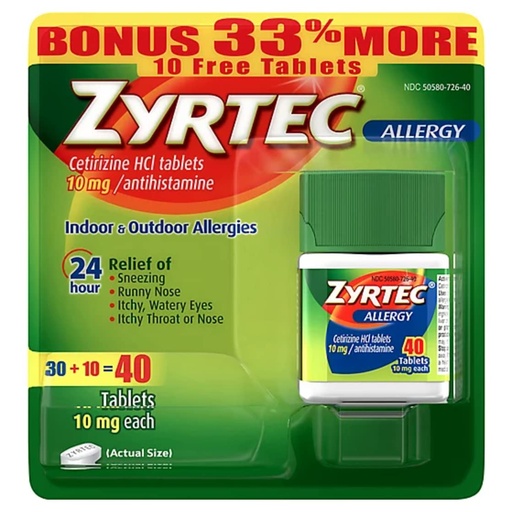 [BRSWKEY7BF4WYE32] Zyrtec Bonus Pack, 40-Count by Zyrtec