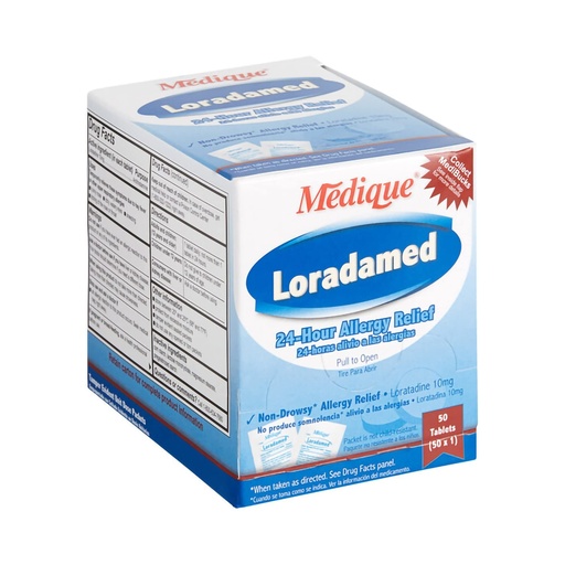 [BRSWIYQOCYNWGGDY] Medique Loradamed Allergy Relief 10 mg Loratadine Tablet, 1 per Box | Medique Loradamed delivers 10mg Loratadine per tablet for non-drowsy relief of hay fever & upper respiratory allergy symptoms