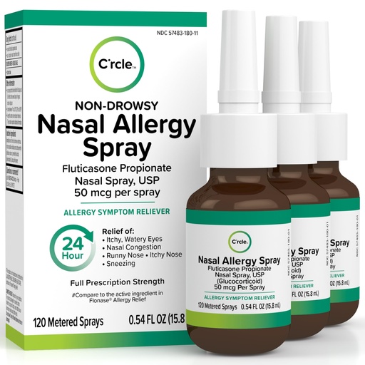 [BRSWYFQ6BUOR6ALL] Fluticasone Allergy Nasal Spray Allergy Relief - 24 Hour Non Drowsy | Prescription Strength Fluticasone Propionate 50mcg, Nose Spray Relief for Sinus Allergies, 3 Month Supply