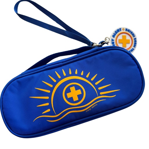 [BRSRAAIOBF4GC2DV] Insulated Epinephrine Carry Case – Blue Sunburst | Fits 2 EpiPen®, Auvi-Q®, Neffy | Compact Allergy Medication Bag