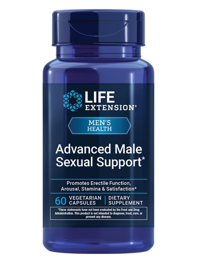 [BRSRGBACBYMBMG3F] Life Extension Advanced Male Sexual Support, Male Sexual Health, Erectile Function, Stamina, Libido, Gluten Free, Non-GMO, Vegetarian, 60 Capsules