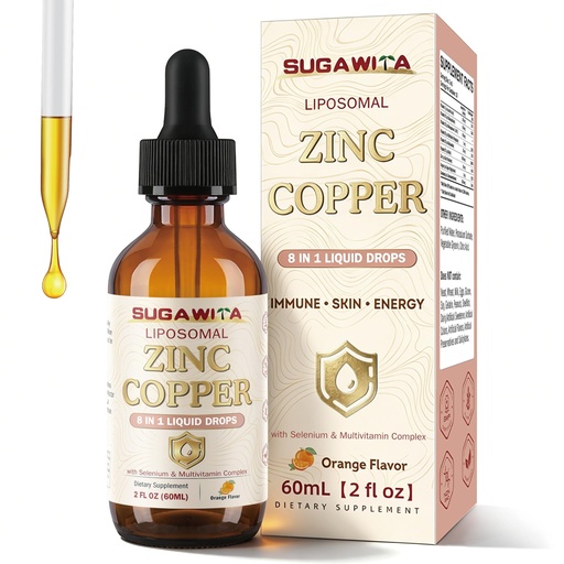 [BRSRYYIZPMDWG3LF] Zinc Copper Liquid Drops 50mg with Selenium C D3 K2 2oz | Liposomal, Vegan, Fast-Absorbing, Zinc Picolinate, Immune & Wellness Support, for Men Women, 2 Fl Oz