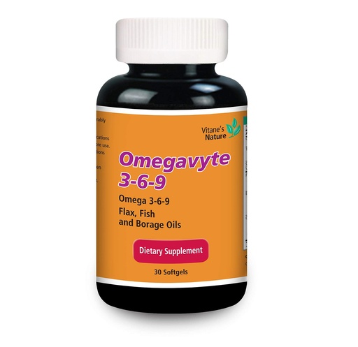[BRSWGAQEO4IBO2YZ] Vitane Nature Omegavyte 3-6-9 Softgels, Skin, Hair & Immunity - 30 Count | Promotes healthy skin, nails & hair with super organic Omegavyte 3-6-9 dietary supplement designed to support daily wellness