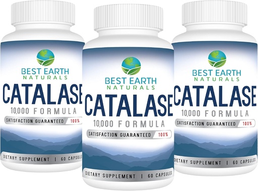 [BRSWGAD6OYIRODTP] Best Earth Naturals Catalase supplement 10,000 with Saw Palmetto, Biotin, Fo-Ti, PABA - Hair supplements for powerful Hair - 180 Capsules - Pack of 3 (90-Day Supply)