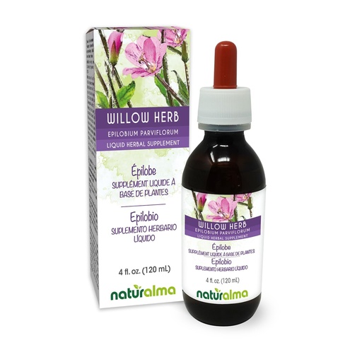 [BRSRMYYEA4MRO3T7] Naturalma Willow herb or Fireweed (Epilobium parviflorum) herb Alcohol-Free Tincture - 4 fl oz Liquid Extract in Drops - Herbal Supplement - Vegan