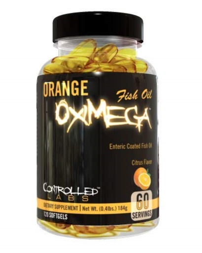 [BRSWIYINBAPQM2DY] CONTROLLED LABS Orange Oximega Fish Oil Supplement 120 Softgels, EPA and DHA, 2000mg Omega- 3 Fatty Acids, Citrus-Flavor, Burpless Softgels
