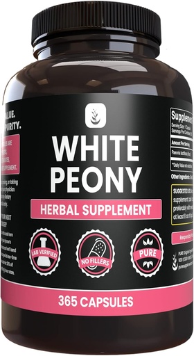 [BRSRMEIRC4IQOD3D] PURE ORIGINAL INGREDIENTS White Peony (365 Capsules) No Magnesium Or Rice Fillers, Always Pure, Lab Verified