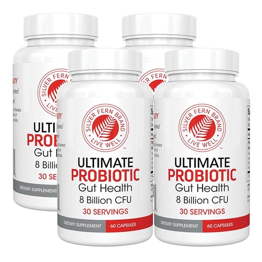 [BRSWGYY7CNYRUDIZ] Silver Fern Brand Ultimate Probiotic 4-Pack – Probiotics for Women & Men – 8 Billion CFU Spore-Forming Gut Health Supplement – DNA Verified, Probiotic, Shelf-Stable, High Survivability – 240 Capsules