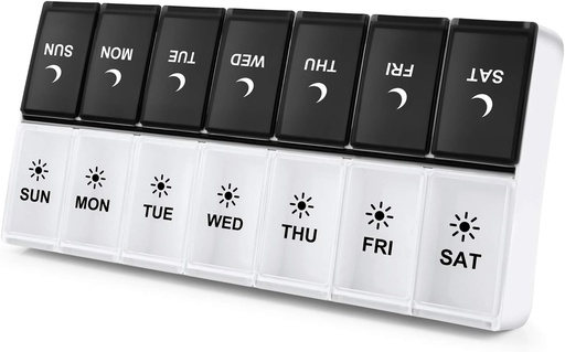 [BRSWYAA3DEORSCQV] DANYING Large Pill Organizer 2 Times a Day, Weekly Box Per AM PM Case, Day Night Container 7 Vitamin Case Twice