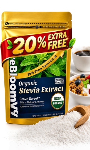 [BRSRGBD6A4CWEFLV] Organic Stevia Powder 1.19lb Pure Sweetener for Keto Coffee Baking
