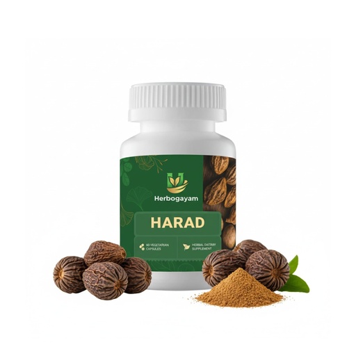 [BRSREYIBCQCBGAA6] Harad Capsules | Haritaki (Terminalia chebula) Herbal Dietary Supplement | 500 mg per Serving | 60 Vegetarian Capsules | Traditional Ayurvedic Botanical | Plant-Based Herbal Supplement