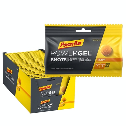 [BRSWYGQBCB6QKF3B] Powerbar PowerGel Shots Orange 24x60g - Carbohydrate Gums with C2MAX + Vitamin B6