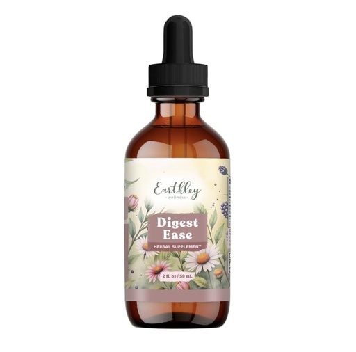 [BRSRMCYCPICQEHL6] Earthley Wellness Digest Ease, Herbal Digestive Support Tincture for Gut Health, Stomach Relief, and Digestive Wellness | Organic Herbs Like Echinacea Leaf, Turmeric Root, Marshmallow Root, (2oz)