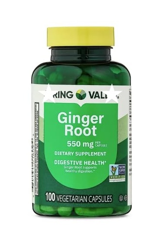 [BRSREHYDOENBQCTJ] Ginger Root 550 mg – Digestive Health Support – 100 Capsules – Herbal Supplement for Nausea Relief & Healthy Digestion Pack-1