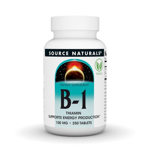 [BRSWIYT3OEGRUD3U] Source Naturals Vitamin B-1, Thiamin, Supports Energy Production - 100 mg - 250 Tablets