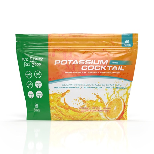 [BRSWYAYYBMHWKC35] Jigsaw Health Potassium Cocktail | Formerly Pickleball Cocktail | Orange Flavor | 60 Servings (Packets)