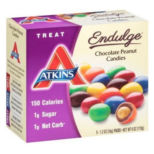 [BRSWGYAEPICRYYDD] Atkins Endulge Treat, Chocolate Peanut Candies, 1.2 Ounce, 5 Count