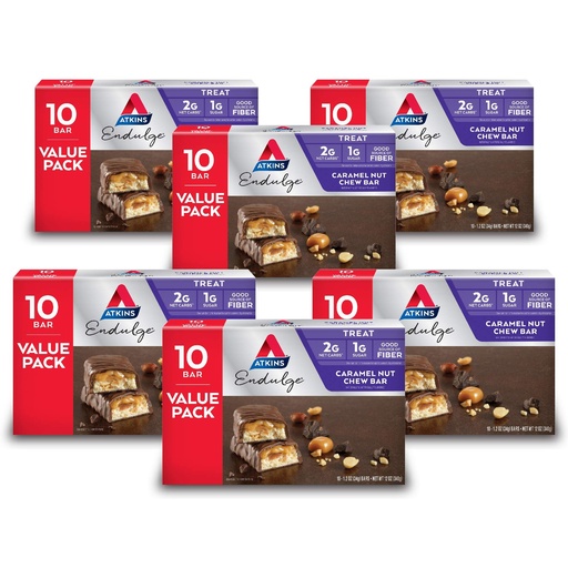 [BRSWGA35DEMQAHY3] Atkins Endulge Treat, Caramel Nut Chew bar, 60Count (Value Pack)