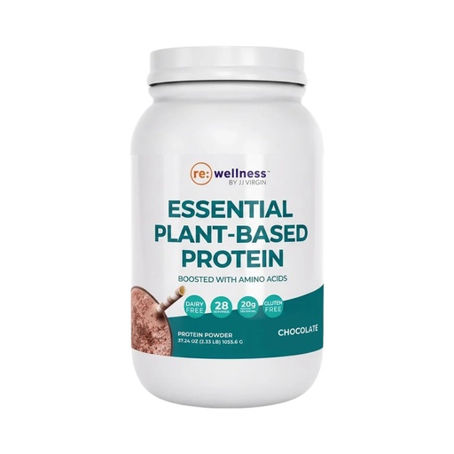 [BRSWIAA6BAAR2ED6] Reignite Wellness by JJ Virgin | Chocolate Essential Plant-Based Protein Shake | New & Improved Formula | 20g Plant Protein, Amino Acids & Complete Plant Protein Blend | 28 Servings