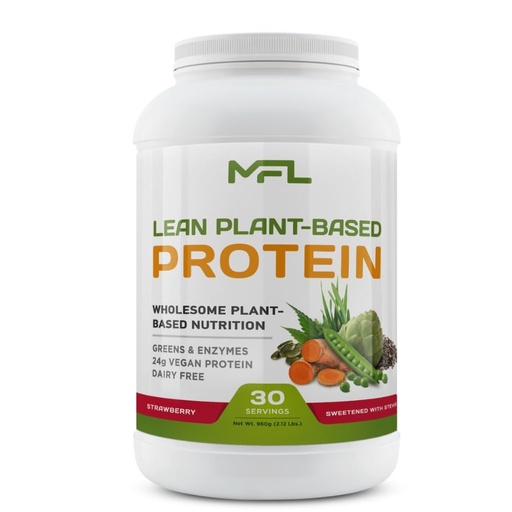 [BRSWYZIPPJ5WGDQ7] MFL Vegan, Plant-Based Protein Powder l Gluten Free l Non Dairy l Non GMO l Lactose Free l Keto-Friendly | 2.12 lbs (Strawberry)
