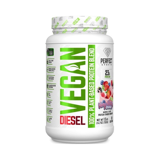 [BRSREZT6CF6RACTD] PERFECT SPORTS Vegan Diesel Plant Protein, Very Berry Splash, 1.5 lb | Supports Lean Muscle Growth, Enhances Recovery, 23g Plant Protein, Whole Food Blend, Lactose Free