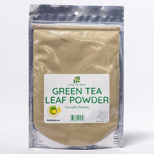 [BRSROAYECECAKYLP] Herb To Body Green Tea Leaf Powder - 4oz, Wildcrafted Camellia Sinensis Powder for Green Tea, Herbal Tea Blends, Smoothies, and Culinary Creations