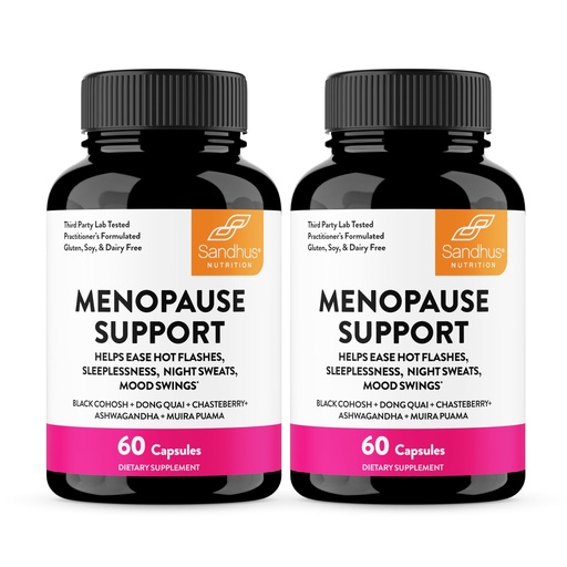 [BRSRGGAPB4CQ2EQV] Menopause Support Supplements for Women, Black Cohosh Ashwagandha 120 Count | Vitamins D3, B6, B12, Magnesium, Dong Quai, Chaste Tree Berry, Gluten-Free Capsules, Made In USA Supplement By Sandhu's