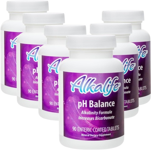 [BRSRA2YBCENROHTV] Alkalife pH Balance Supplement Tabletten - Die ersten patentierten Alkalibicarbonat Pillen - Neutralisieren Säure, Balance pH, Immununterstützung, Peak Performance, Detox - 6 Flaschen