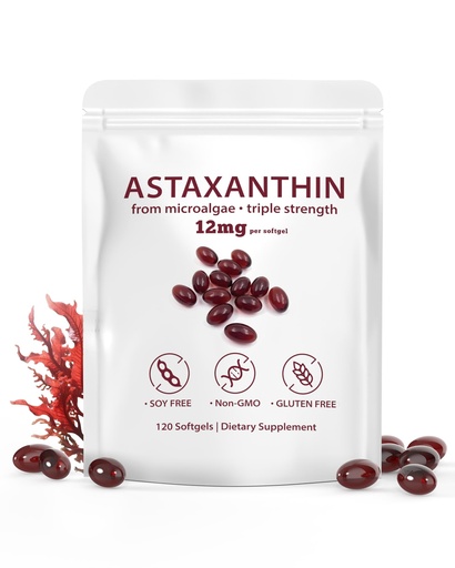 [BRSRYED2BF7QOFDK] Astaxanthin 12mg Natural 120 Softgels Astaxanthin Antioxidant Supplement | 2 Month Supply, Supports Eye, Skin, Joint, Brain, Heart & Immune System Health, Fresh Microalgae Source, Non-GMO & No Gluten
