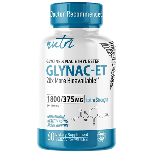 [BRSROBAYDICGO3LV] Nutri NAC Ethyl Ester + Glycine - Extra Strength 375mg - NACET withe Selenium - 80% Bioavailability - N-Acetylcysteine - Anti Aging Supplement, Boost Glutathione - 60 Capsules - 3rd Party Tested