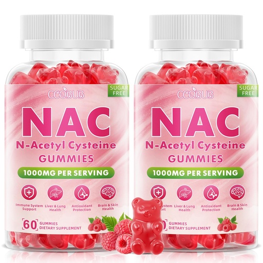 [BRSRYYAEOFYGE3T6] NAC Gummies 1000mg, NAC Supplement for Adults & Kids, Raspberry, 120 Count | NAC Supplement N-Acetyl Cysteine for Antioxidants & Immune Support, Lung & Liver Health, Sugar-Free, Vegan