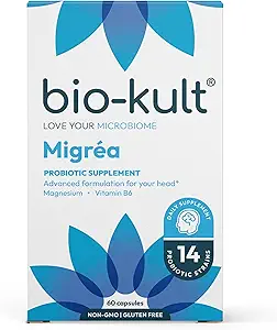 [BRSWGAIBDMPWY3TP] Bio-Kult Migréa | Magnesium, Vitamin B6 & Probiotics | Gut & Head Support | Advanced Multi-Strain Formula | 60 Capsules