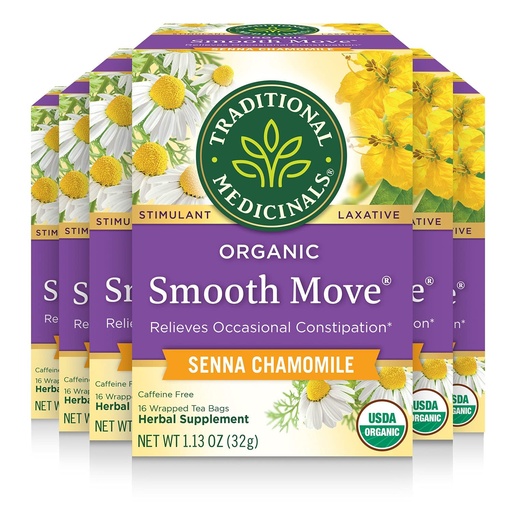 [BRSWIZQHBUGAIHY3] Traditional Medicinals Organic Smooth Move Chamomile & Senna, 96 Tea Bags