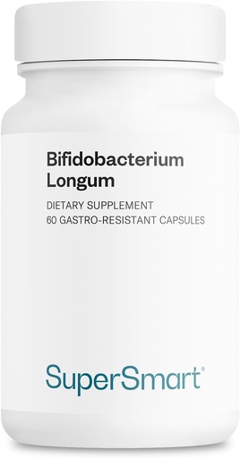 [BRSWIHQZBECRMCL6] Supersmart - Bifidobacterium Longum (BB536) 6 Billion CFU per Day - Probiotics & Prebiotics Supplement | Non-GMO & Gluten Free - 60 DR Capsules