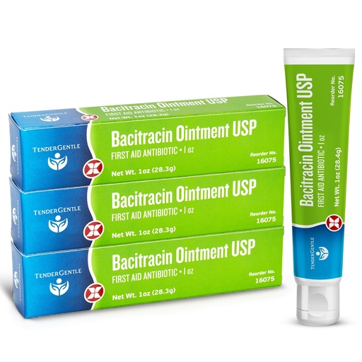 [BRSRA2YCBV6B4DL5] Bacitracin Antibiotic Ointment with Zinc USP - 1 oz Topical Antibiotic First Aid Ointment, 3 Pack - Helps Prevent Infection in Minor Cuts, Scrapes, and Burns