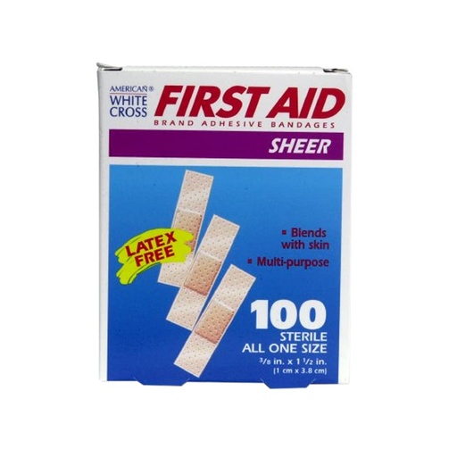 [BRSRMHQOAQNBM334] Dukal Sheer Adhesive Bandages 3/8" x 1-1/2" (Box of 100)