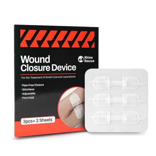 [BRSROCD2BMBWYDTJ] RHINO RESCUE Wound Closure Device Without Suture for Cut Care, 6pcs | Wound Closure Strips, Adhesive Bandages