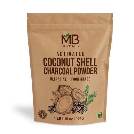 [BRSROHY5CNYAACA6] MB Herbals Activated Coconut Shell Charcoal Powder 1 LB / 16 oz (454 Gram) | FOR EXTERNAL USE ONLY | For Face Packs Face Masks Soap Making & ToothPowder