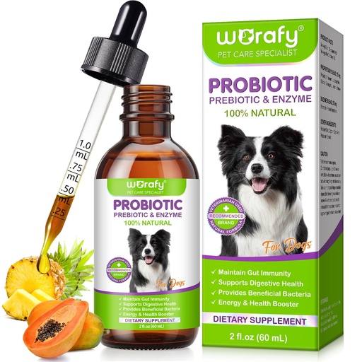 [BRSREC33BYGQKFL4] Liquid Probiotics for Dogs, 3 in 1 Dog Probiotic Drops with Prebiotic & Digestive Enzymes | Digestive Gut Health, Immunity Support, Diarrhea & Constipation Relief | Dog Probiotic Supplements 60ml