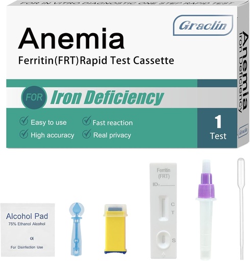 [BRSRYZAHCN4GYDQU] Iron Deficiency Test Kit – at-Home Iron Test Kit for Anemia，Accurate & Easy to Monitor Iron Levels, Suitable for Both Children and Adults.