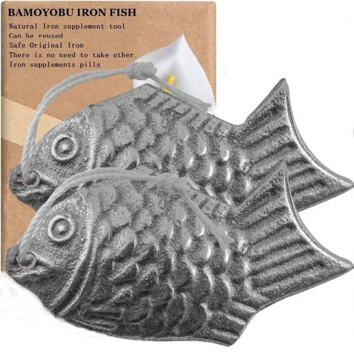 [BRSRACYNBAIR42TP] Iron Fish 2-Pack Add Natural originalIron to Food & Water Perfect for Vegans, Athletes, Pregnant Women & Kids Fight Anemia & Iron Deficiency Safely Gift Loved Ones