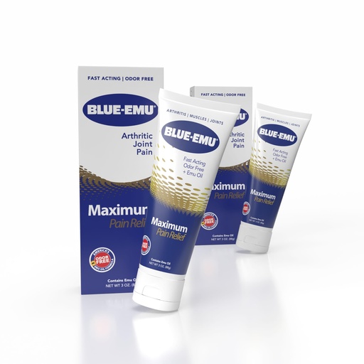 [BRSRM2T5OEGQMCD5] BLUE-EMU Maximum Pain Relief Cream for Arthritis & Joint Pain, 3 oz, 2 Pack | Topical cream gives relief to arthritis, muscle aches, joint pain, sprains, & strains. Free of NSAIDs, menthol, & camphor.