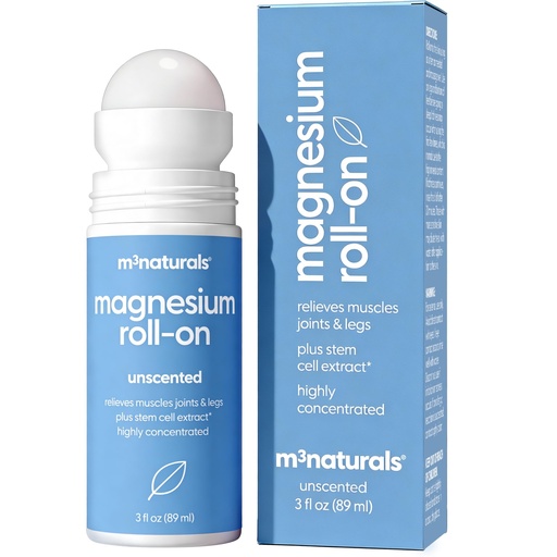[BRSREZYOPINBOYIY] Magnesium Roll On for Adults & Kids, Sore Muscles & Cramps, 3 fl oz by M3 | Easy Application for Feet & Joints, Supports Sleep & Post-Workout Recovery, Gentle for Sensitive Skin, Ideal for Daily Use