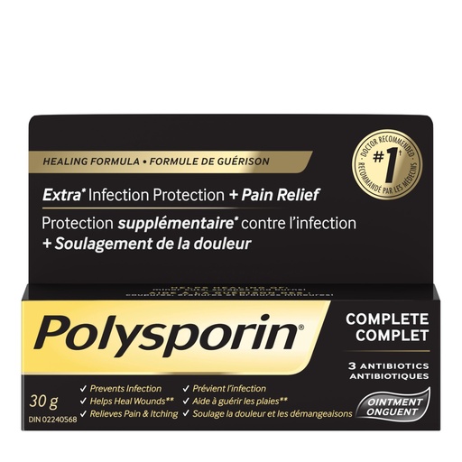 [BRSWYBDQAQMAA3D3] Antibiotic Ointment Heal-Fast formula, 30g 30 gram | 3 antibiotics (polymyxin B, bacitracin zinc, gramicidin), infection protection, non-stinging, #1 doctor-recommended