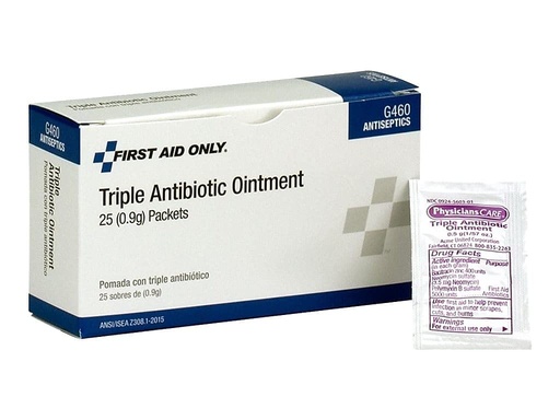[BRSWIYINCF4BU234] First Aid Only G460 Triple Antibiotic Ointment Packets, 25 Count